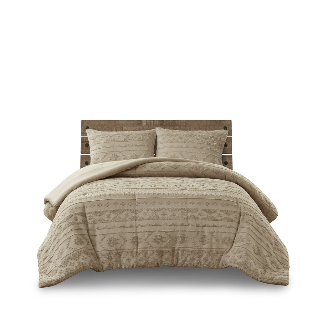 2 PCS Twin/Twin XL Chenille Oversized Comforter Set Tan Media 4