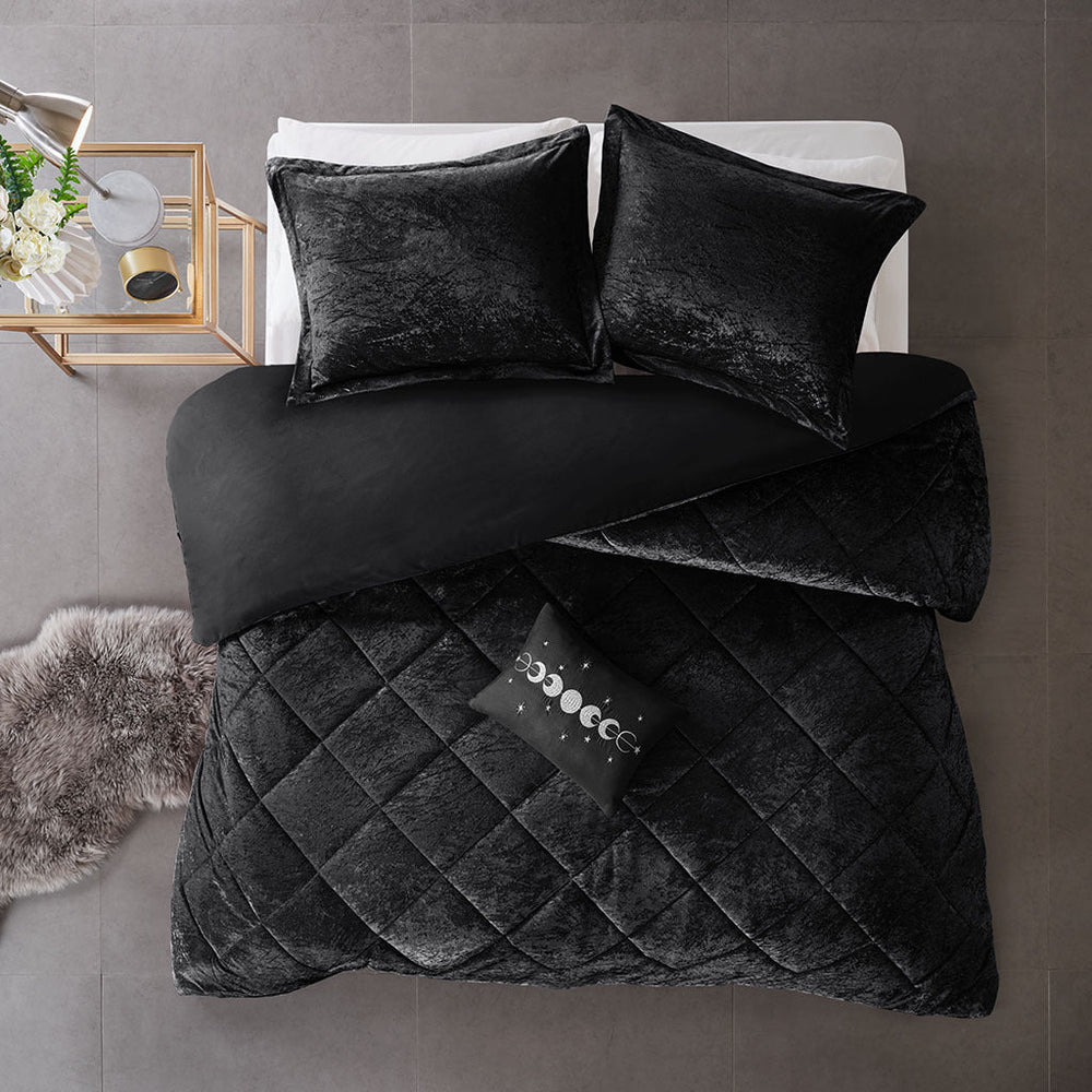 Twin/Twin XL Velvet Duvet Cover Set with Throw Pillow Media 16