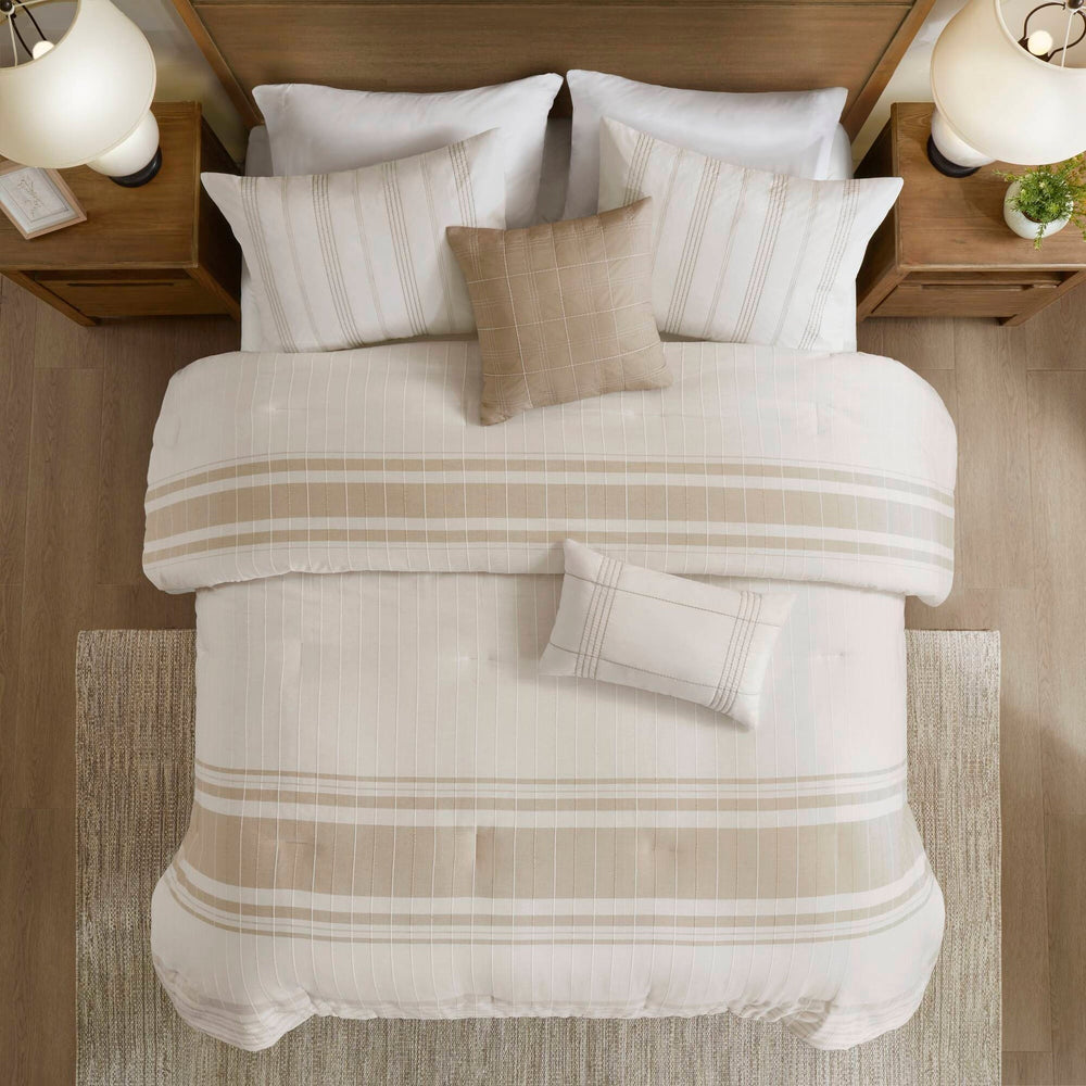 6-Piece Cal King Cotton Jacquard Oversized Comforter Set Media 15