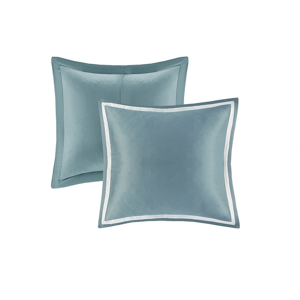 8 Piece Jacquard Comforter Set Aqua/Silver King Media 11
