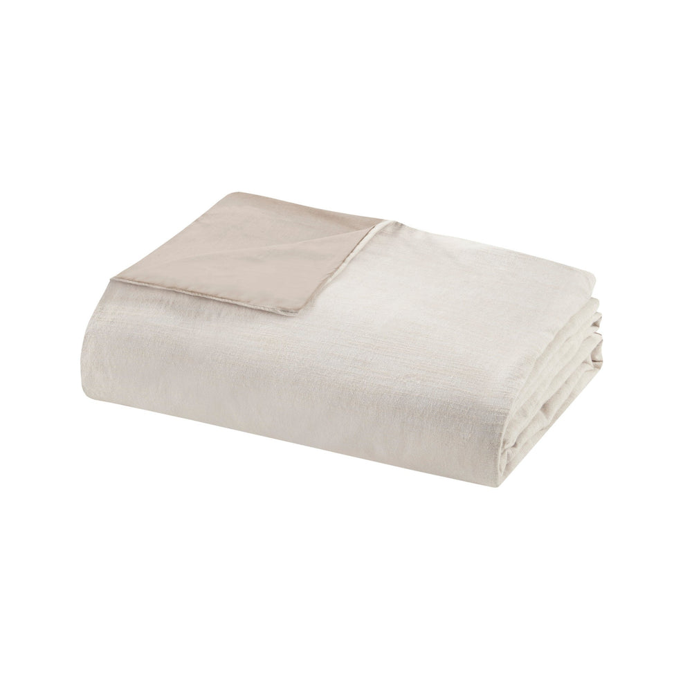 3 Piece Organic Cotton Oversized Duvet Cover Set Natural King/Cal King Media 2