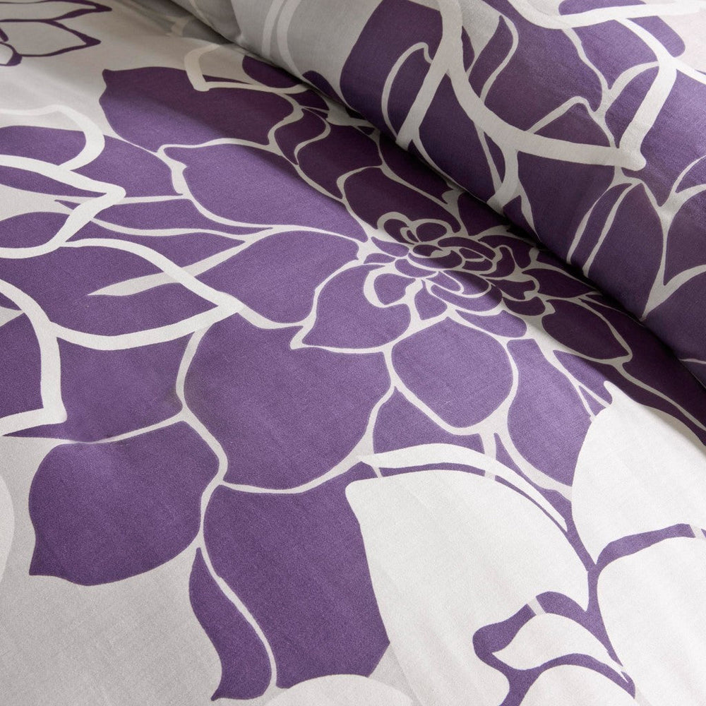 Printed Cotton Sateen Comforter Set Taupe Grey/Purple Twin/Twin XL Media 3