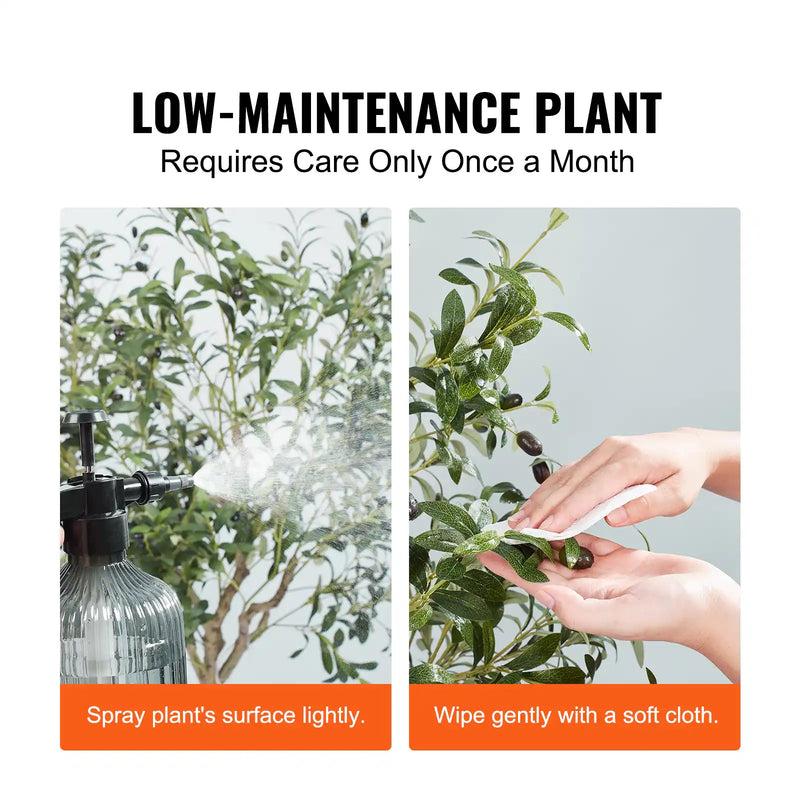 Artificial Olive Tree, 5 FT Tall Faux Plant, Secure PE Material & Anti-Tip Tilt Protection Low-Maintenance Plant, Lifelike Green Fake Potted Tree for Home Office Warehouse Decor Indoor Outdoor