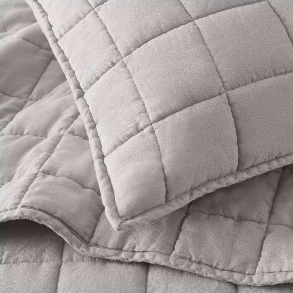3-Piece King/Cal King Linen Garment Washed Quilt Set,Gray Media 8