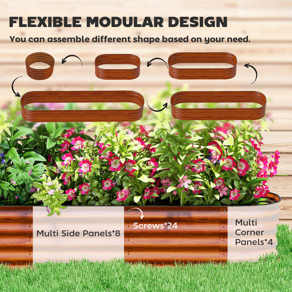 Metal Planter,Metal Planter Box with Safety Edging,Galvanized Raised Garden Bed Kit Media 4