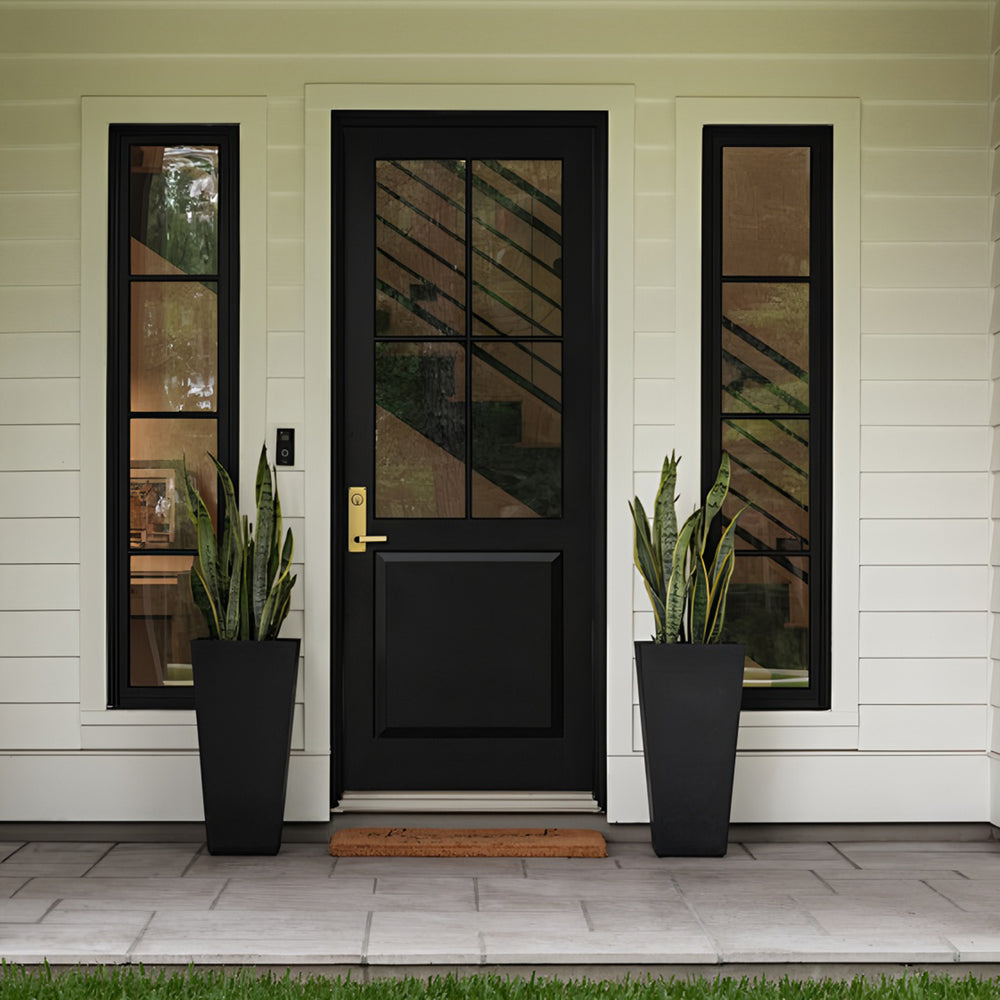 22'Tall Planter Set of 2, Outdoor＆Indoor Black Planter Pots, High Front Porch Planter Pots with Drainage Holes＆Water Level Monitor＆Inner Bucket, Automatic Watering, Black Media 4