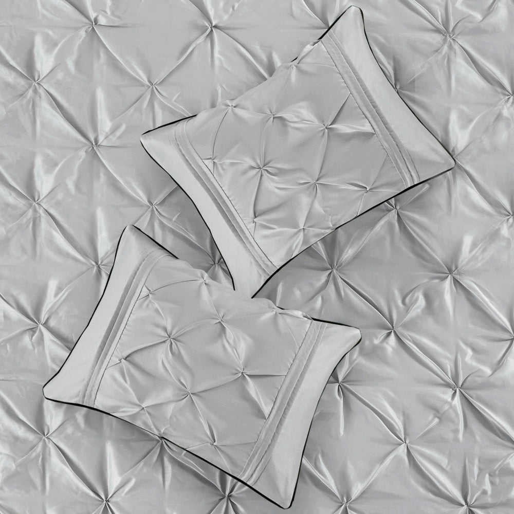 7 Piece Tufted Comforter Set Grey Queen Media 5