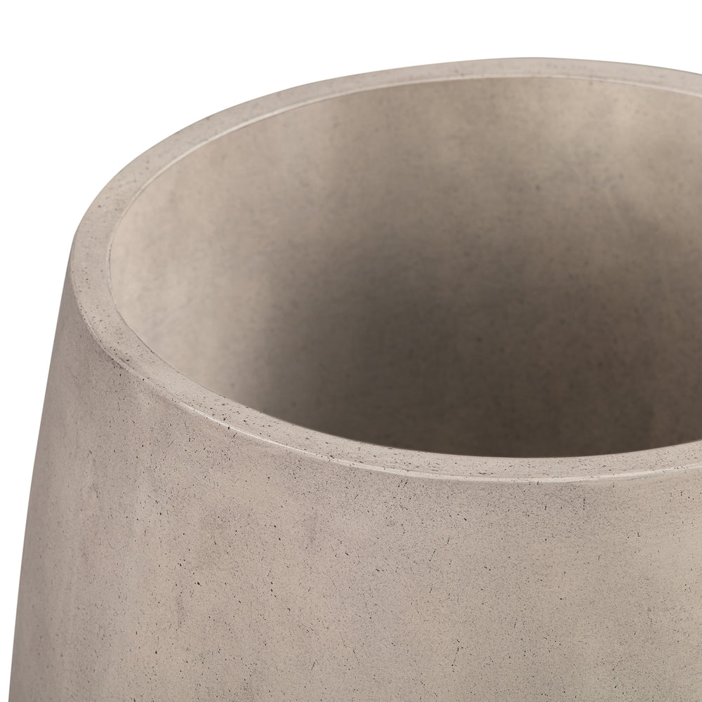 Amethyst Medium Round Lightweight White Concrete Indoor or Outdoor Planter in white Media 5