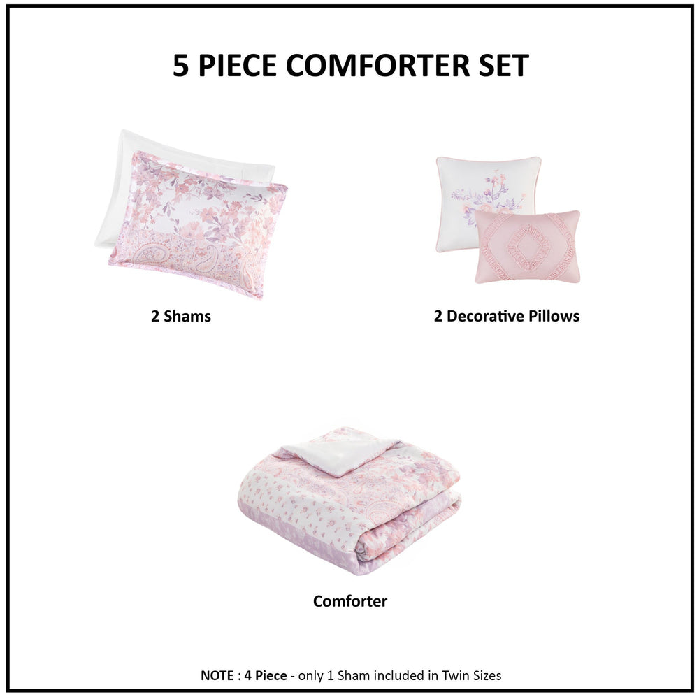 Floral Paisley Comforter Set Twin/Twin XL Media 3