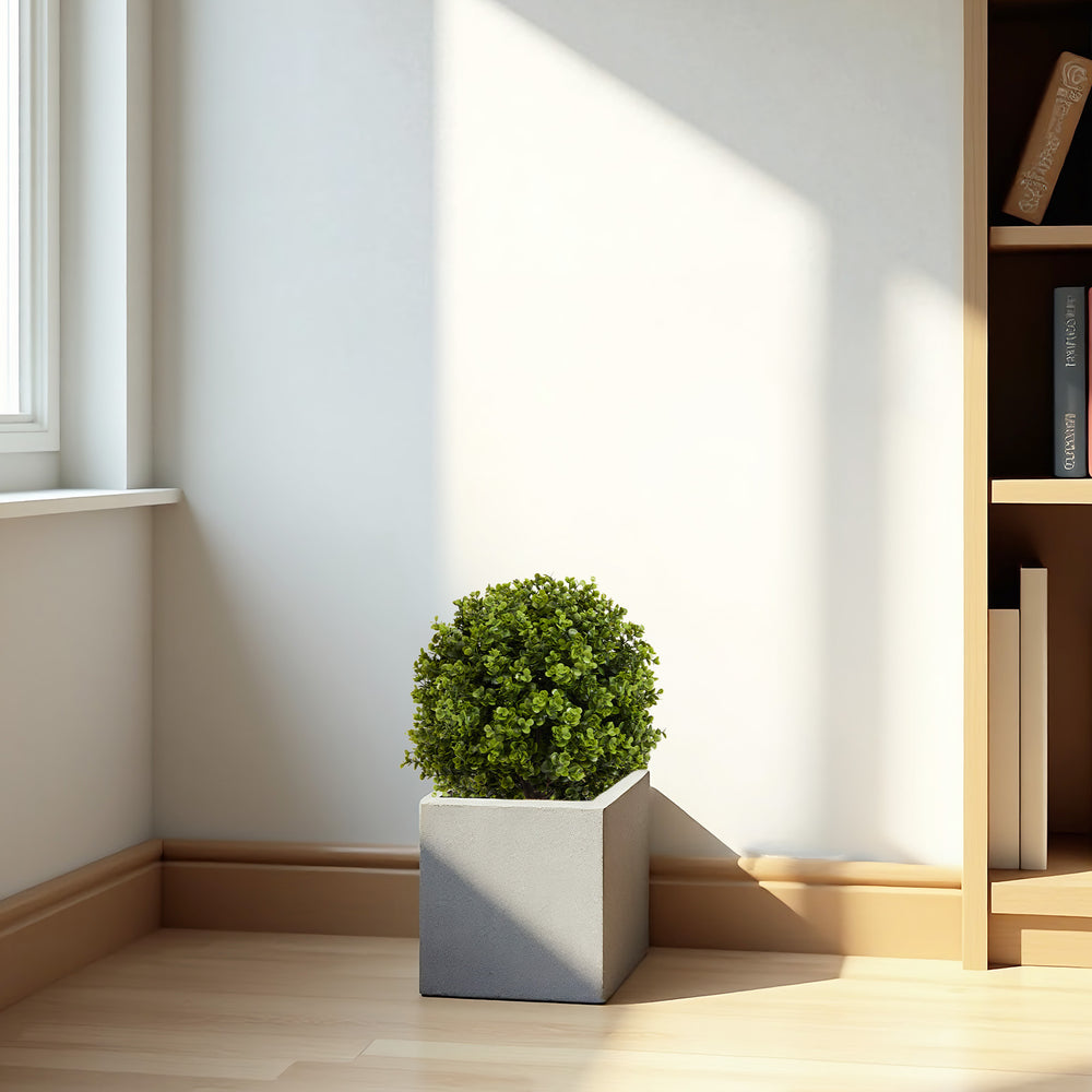 22in Boxwood Ball Shaped Artificial Topiary Shrubs Tree in Pot for Home and Garden Decoration 2pcs/set Media 5