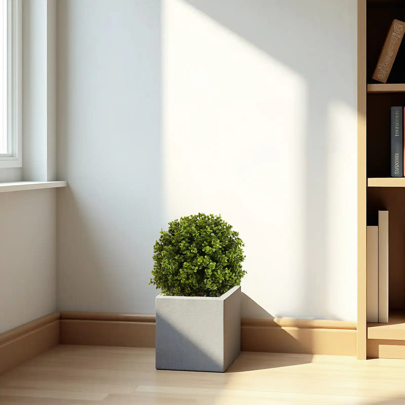 22in Boxwood Ball Shaped Artificial Topiary Shrubs Tree in Pot for Home and Garden Decoration 2pcs/set