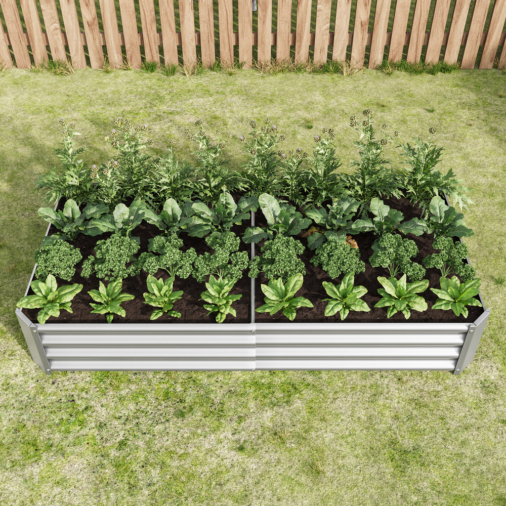 Raised Garden Bed Outdoor, 6×3×1ft , Metal Raised  Rectangle Planter Beds for Plants, Vegetables, and Flowers - Silver Media 7