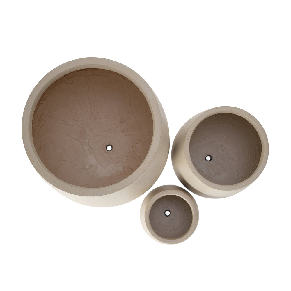 U_STYLE Lightweight Round MGO Outdoor Planter Set-3 Sizes (15.6''/10.74''/7.3''),Large Outdoor Indoor Flower Pots with Drainage Hole,Perfect for Lawn, Patio, Poolside & Indoor Decor Media 13