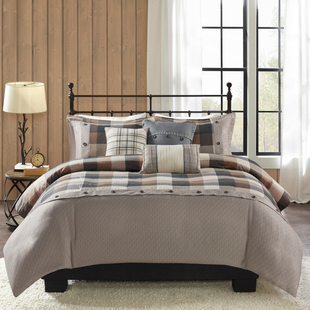 Full/Queen 6 Piece Herringbone Duvet Cover Set Media 9