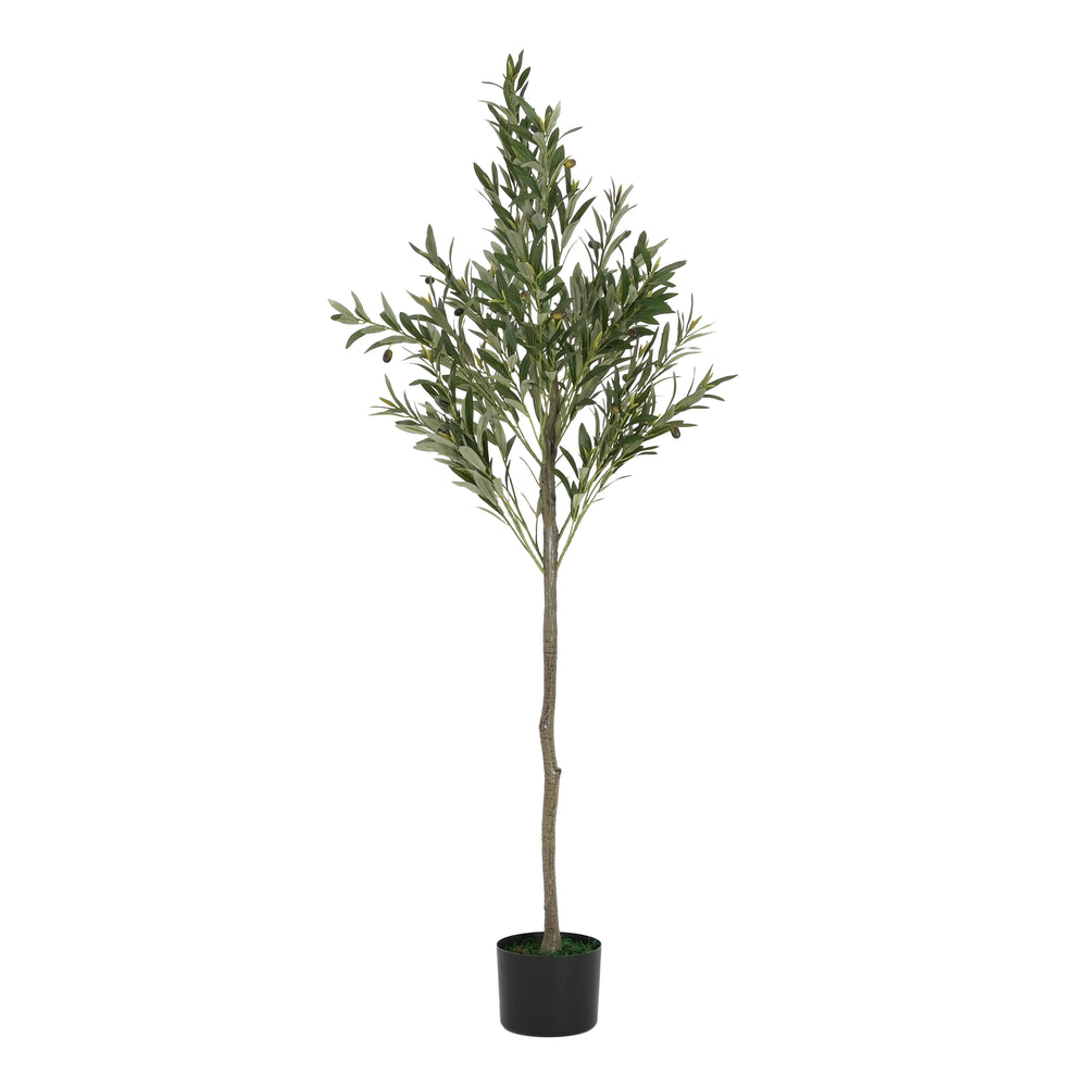 66' Artificial Olive Tree with Black Plastic Pot Media 5
