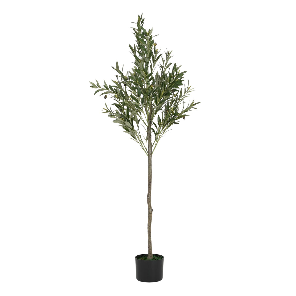 66' Artificial Olive Tree with Black Plastic Pot Media 5