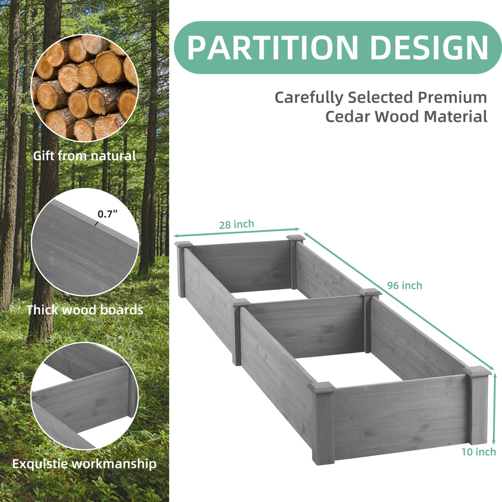 Over Ground Raised Garden Bed 96x28x10'', Large Long Planter Box for Outdoor, Tool-Free Assembly Media 4