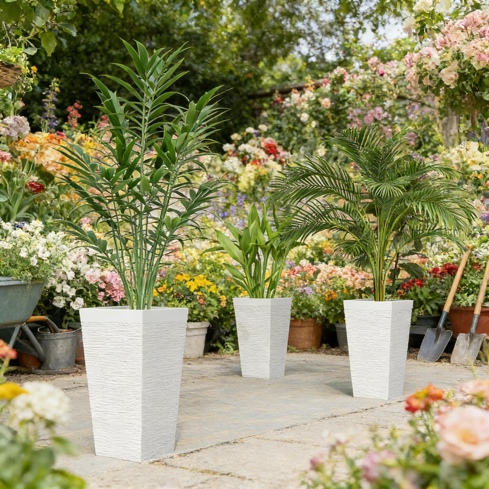 Stackable Tapered Planters,Set of 3 Outdoor Planters Media 1