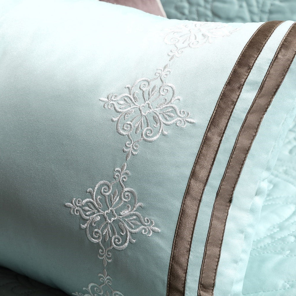 9 Piece Charmeuse Comforter Set Blue King Media 7