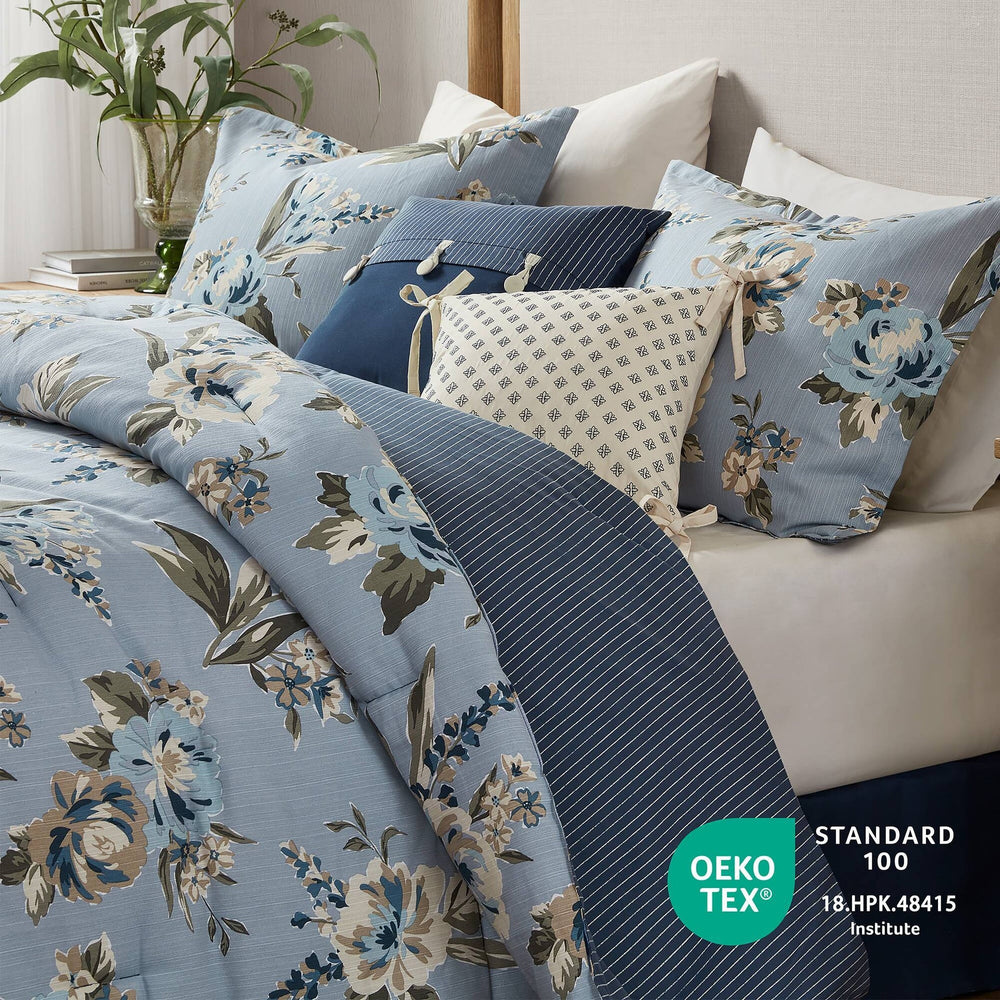 7PCS Queen Vintage Floral Comforter Set Media 5