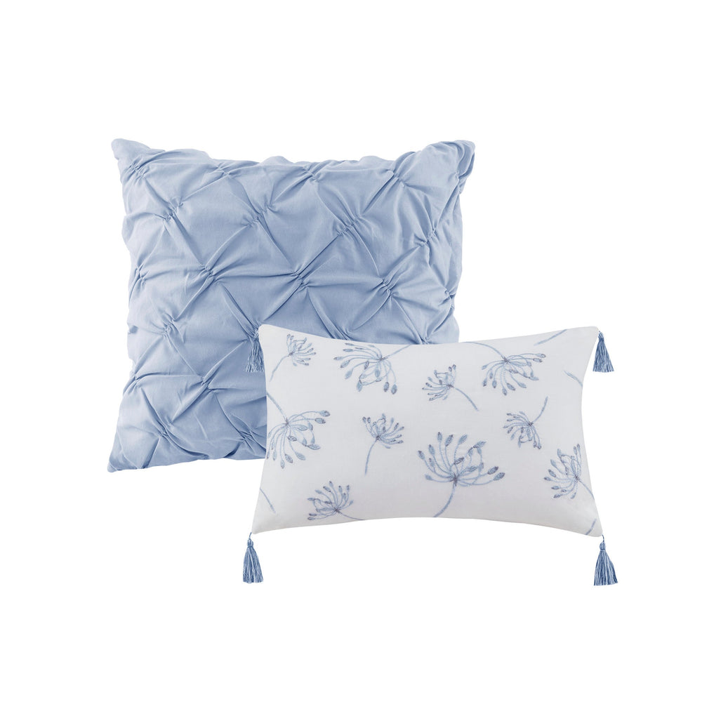 8 Piece Cotton Printed Comforter Set Blue Queen Media 3