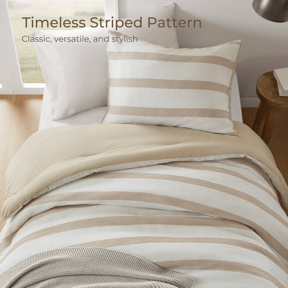2-Piece Twin/Twin XL Yarn-dyed striped comforter Media 7