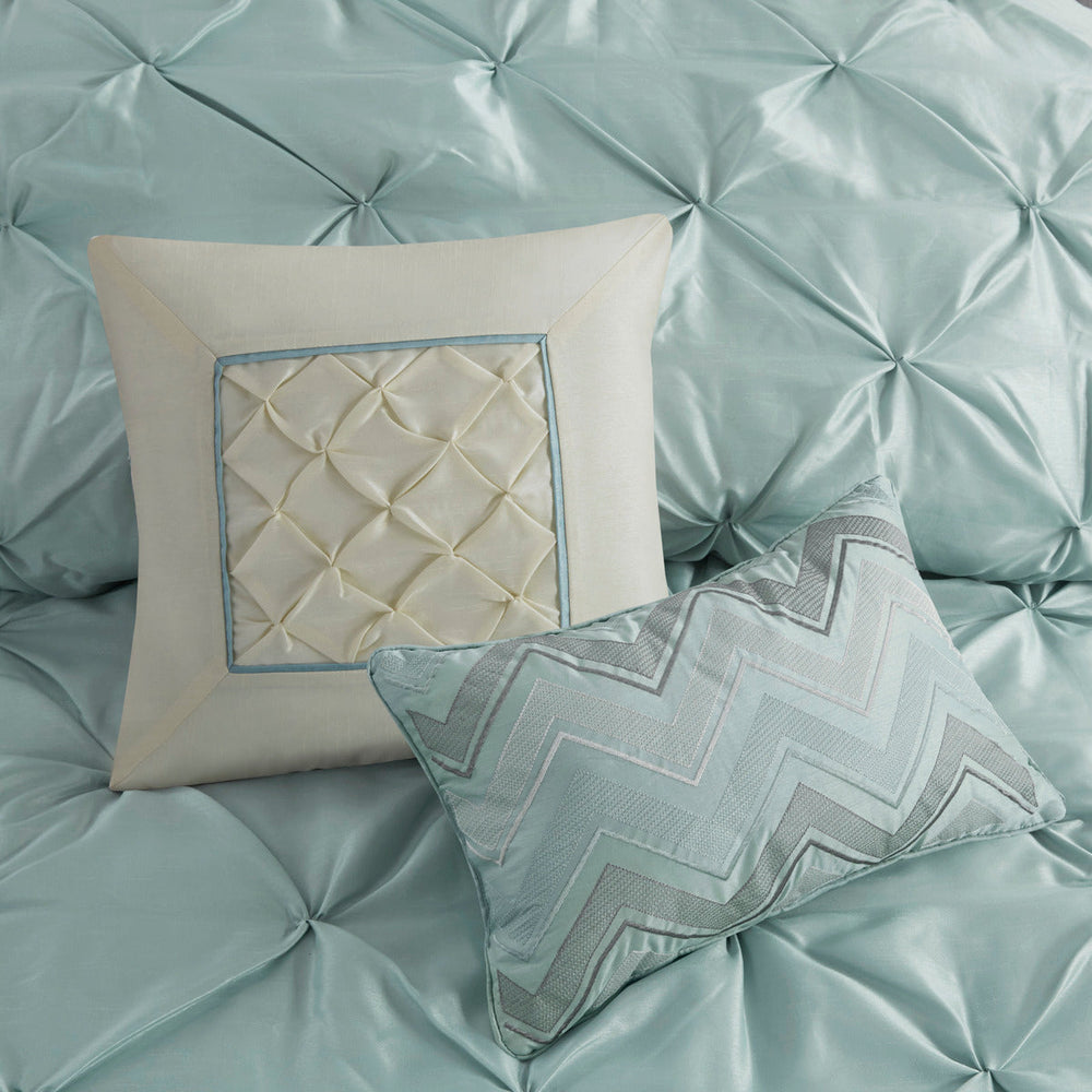 7 Piece Tufted Comforter Set Seafoam King Media 10