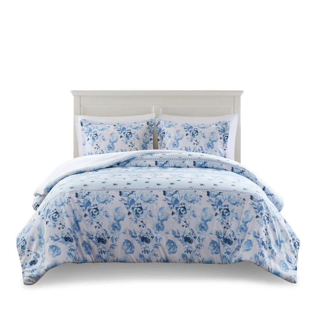 Floral Striped Duvet Cover Set Twin/Twin XL Media 16