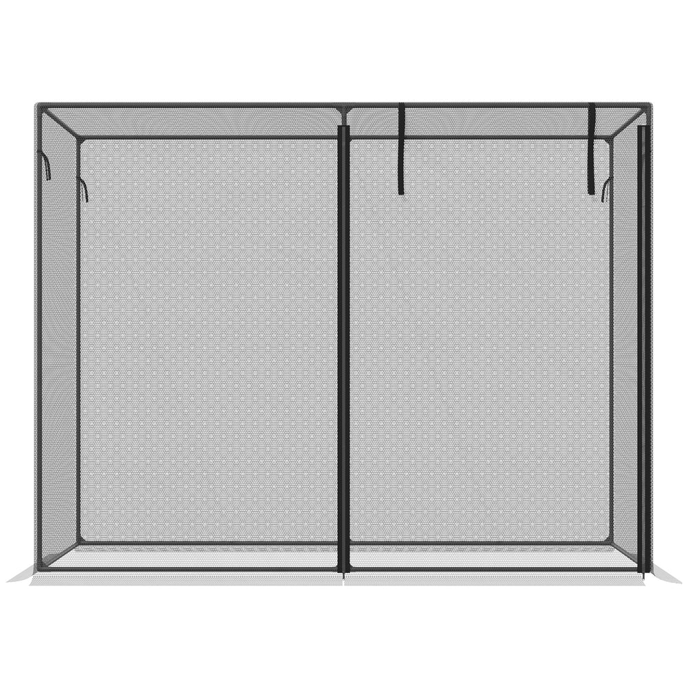 Outsunny 6' x 3' Crop Cage, Plant Protection Tent with Zippered Doors for Vegetable Garden, Backyard, Black Media 7