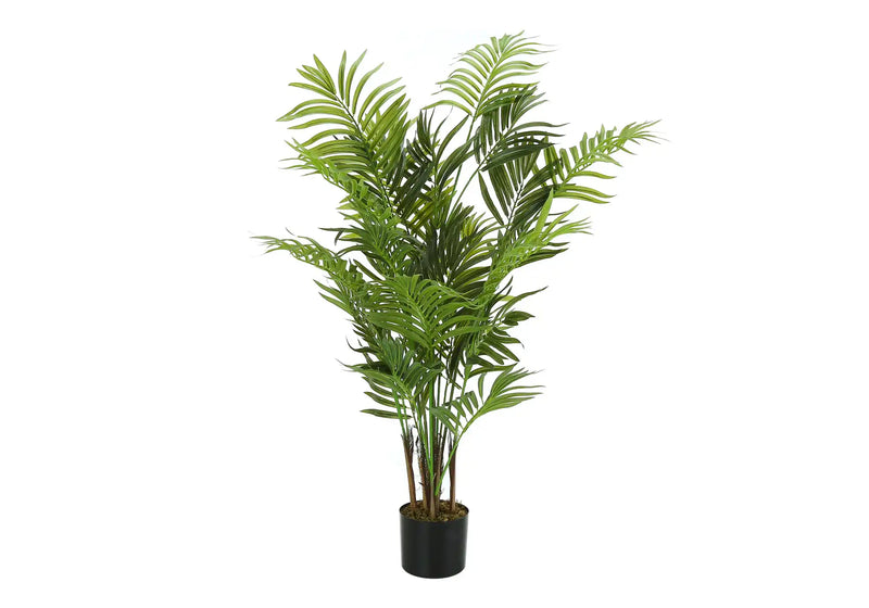 Artificial Plant, 47' Tall, Areca Palm Tree, Indoor, Faux, Fake, Floor, Greenery, Potted, Real Touch, Decorative, Green Leaves, Black Pot