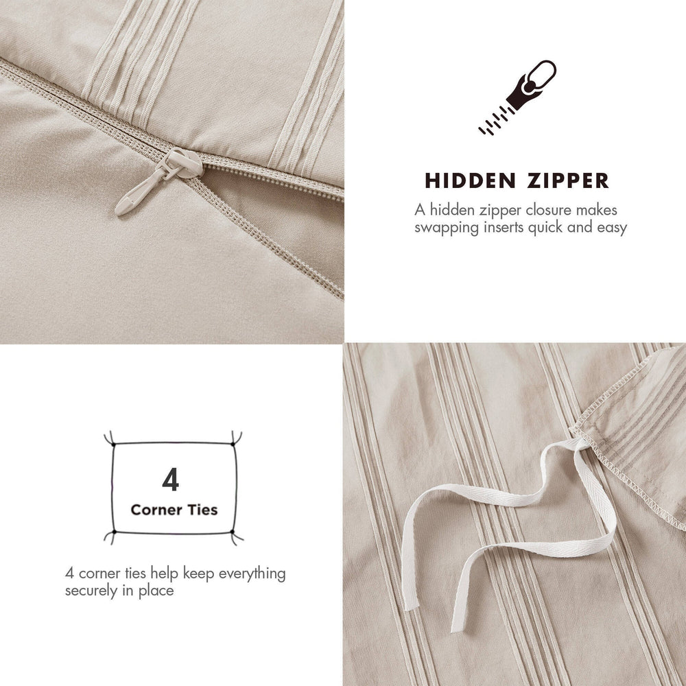 3-Piece Queen Woven Striped Duvet Set Media 5