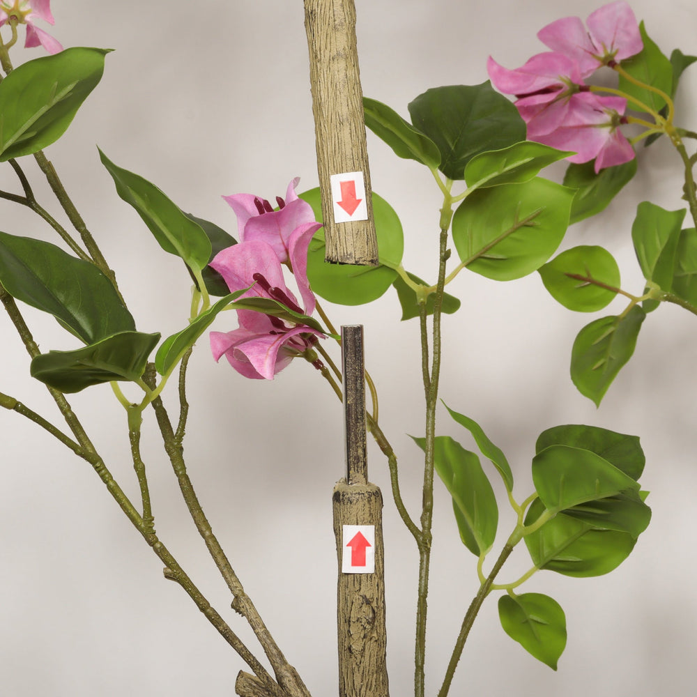 Artificial Bougainvillea Tree in Baby Pink with Green Leaves, Realistic Faux Plant in Black Plastic Pot, 60-Inch Indoor Decor for Home Office Media 10