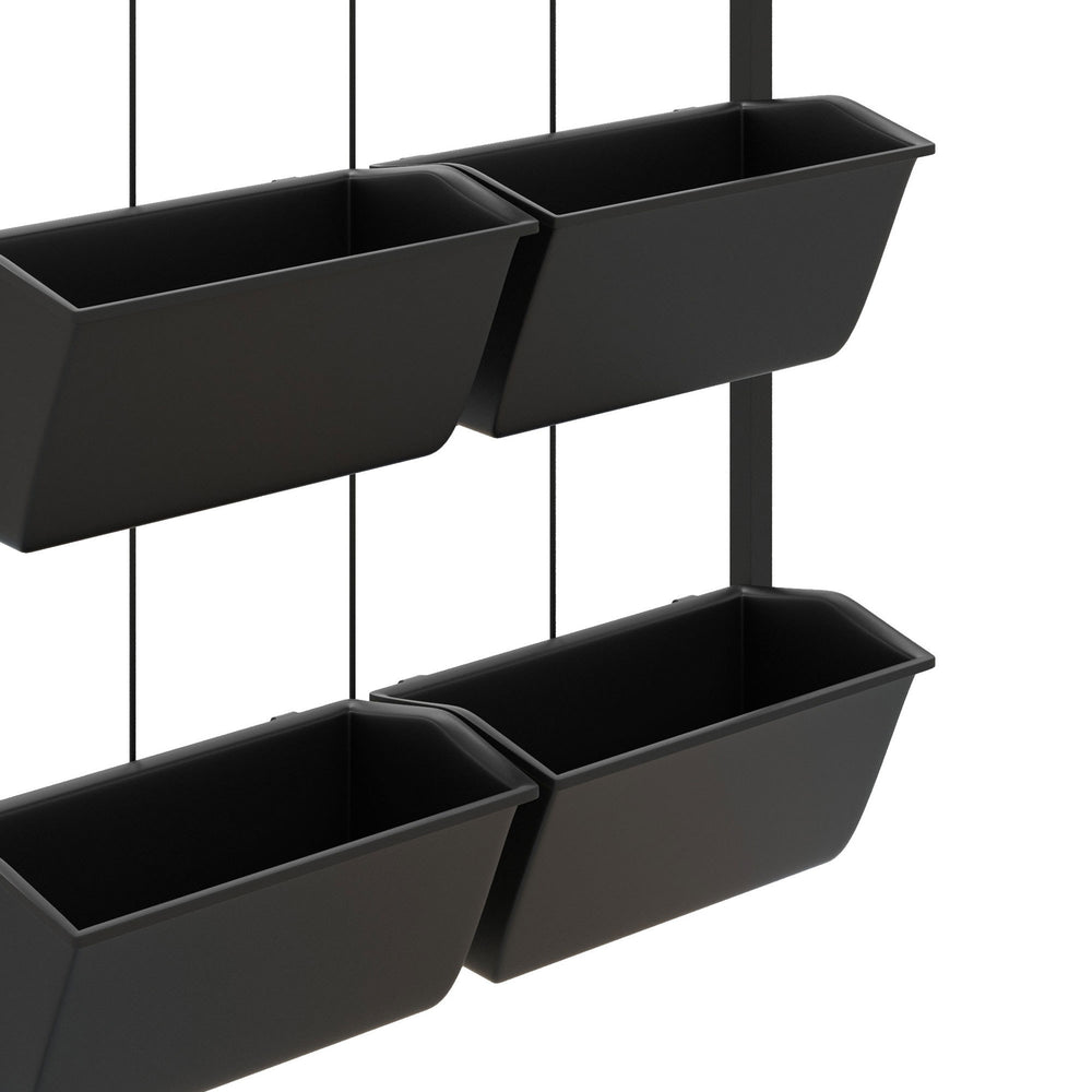 Outsunny 3-Tier Wall Planter with 6 Pots for Indoor and Outdoor Use, Hanging Plant Holder, Self Draining Wall Mounted Planter for Vegetables, Flowers, Herbs, Black Media 7