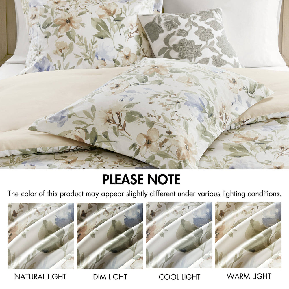 6PCS King Cotton Sateen Print Oversized Comforter Set Media 4