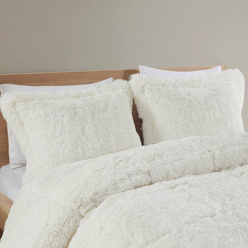 King/Cal King Shaggy Long Fur Comforter Mini Set Media 7