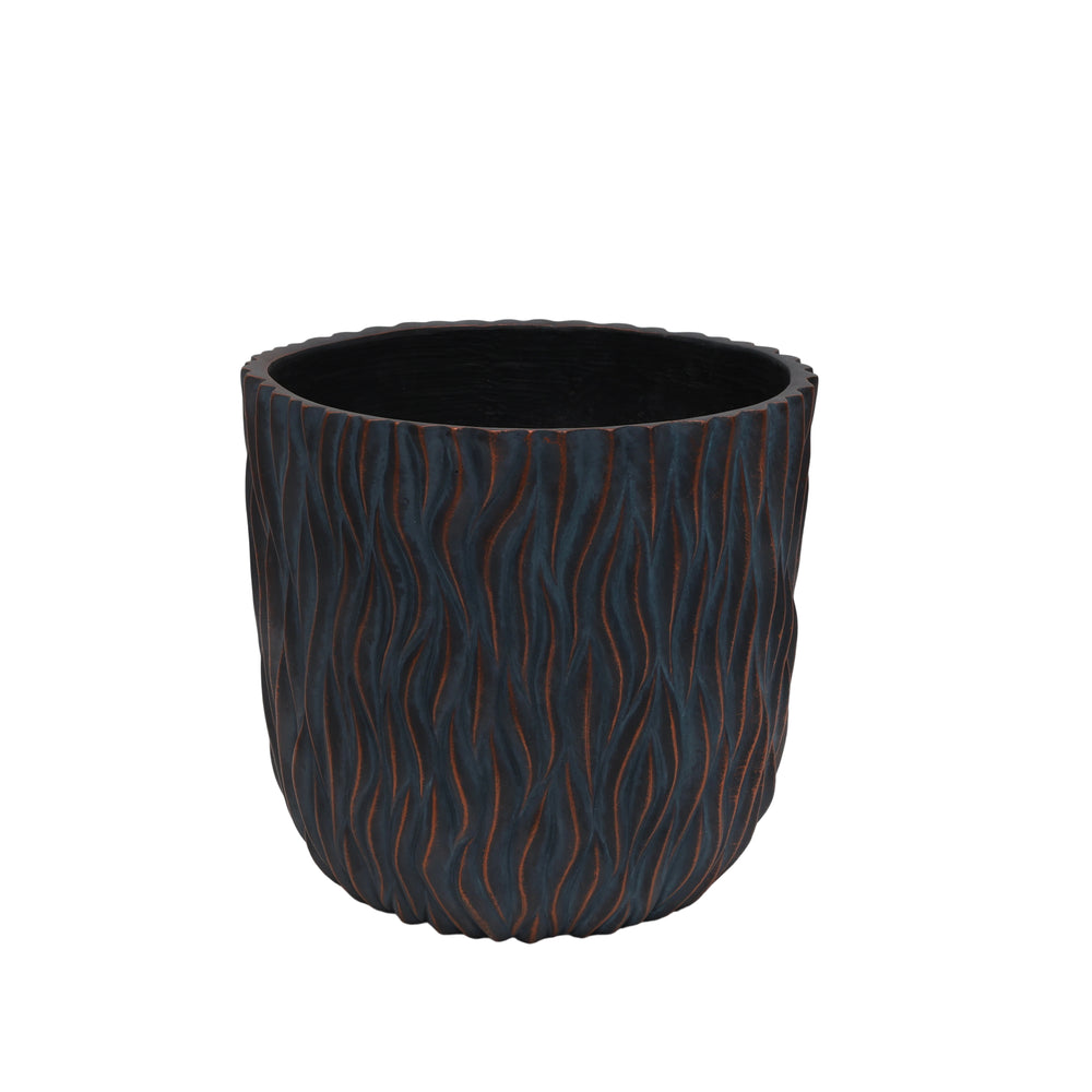 Large Round Planters Set of 2 (15.75'x14.96' & 12.2' x13.39'') - Lightweight Magnesium Oxide Plant Pot with Texture -Concrete Planter Pots with Drainage Hole – Indoor & Outdoor Use Media 7