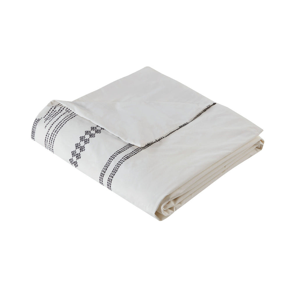 Full/Queen Cotton Printed Duvet Cover Set with Trims Media 5