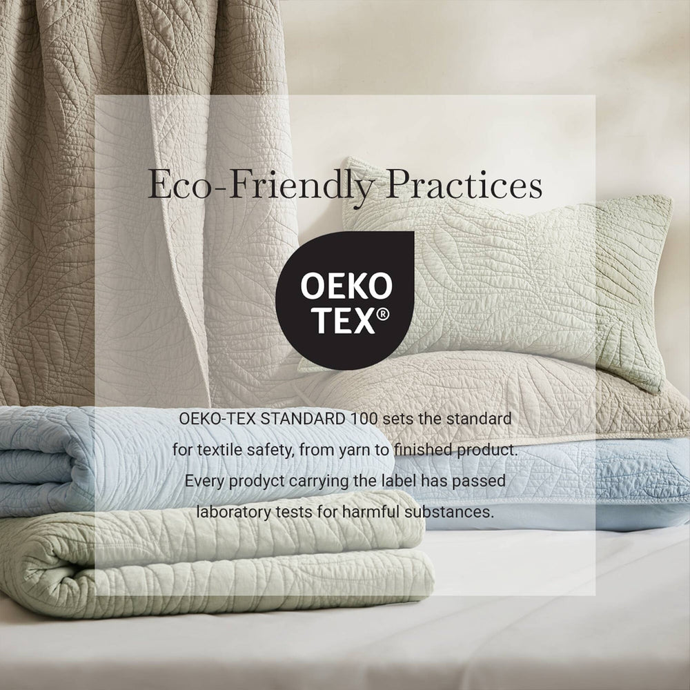 King 3 Piece Cotton Quilt Set Linen Media 9