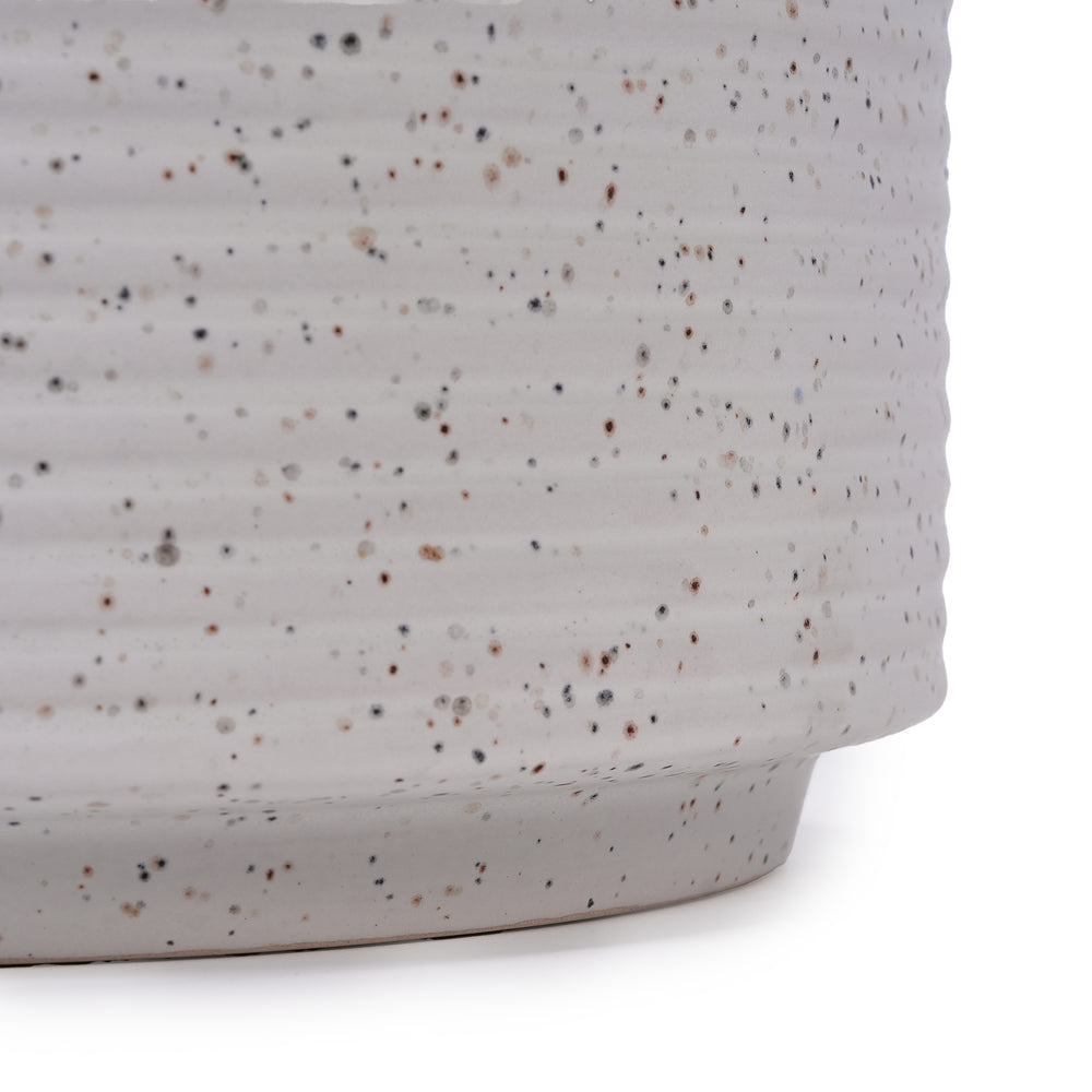 2 Pieces Ceramic Flowerpot, Modern Planter for Patio, Garden or Windowsills - Milk White Media 13