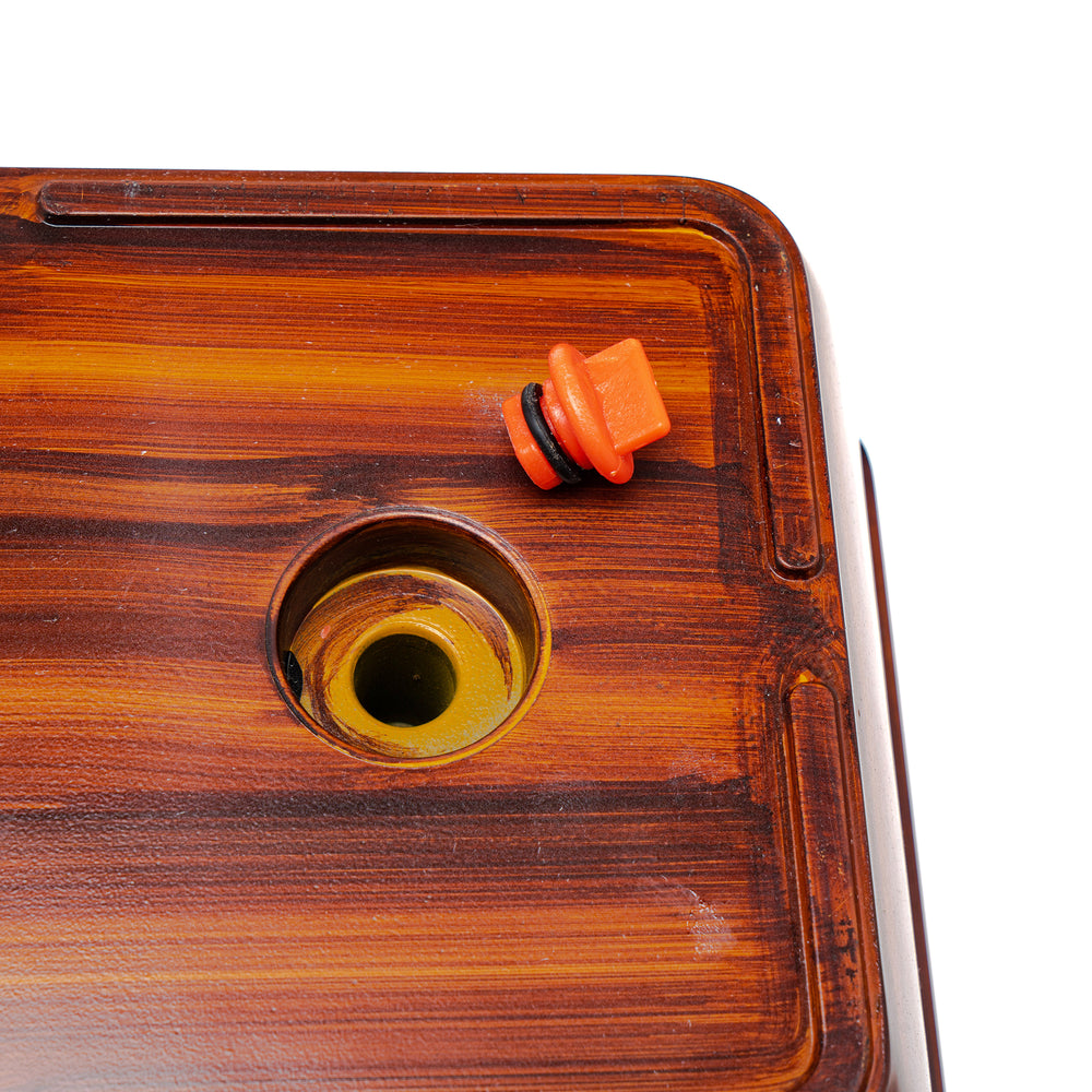 7.8 in. Dark Wood Plastic Rectangle Self-watering Planter Pot Media 7