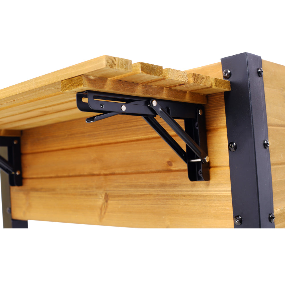 Raised Garden Bed, Metal Leg Wood Planter Boxes with Folding Storage Shelf,Elevated Planter Box for Growing Fresh Herbs, Vegetables, Flowers Great for Outdoor Patio, Deck, Balcony Media 14