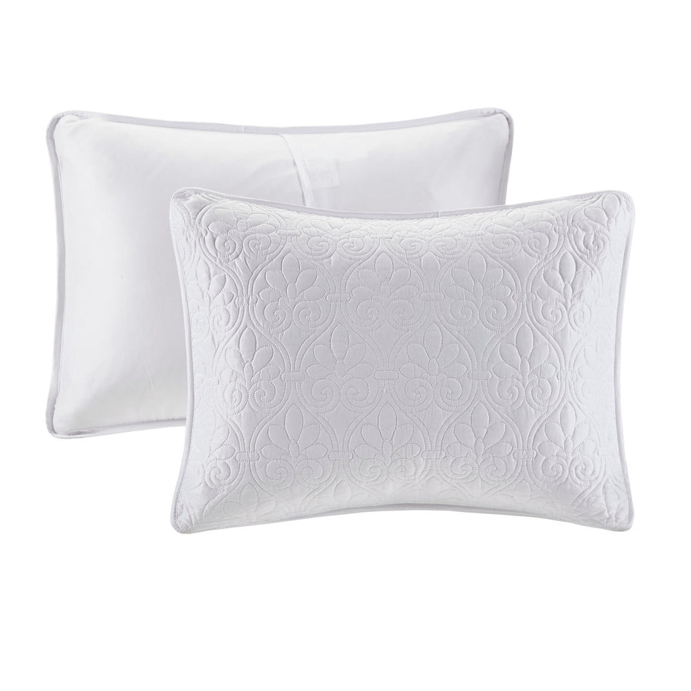 Reversible Bedspread Set White Full Media 2