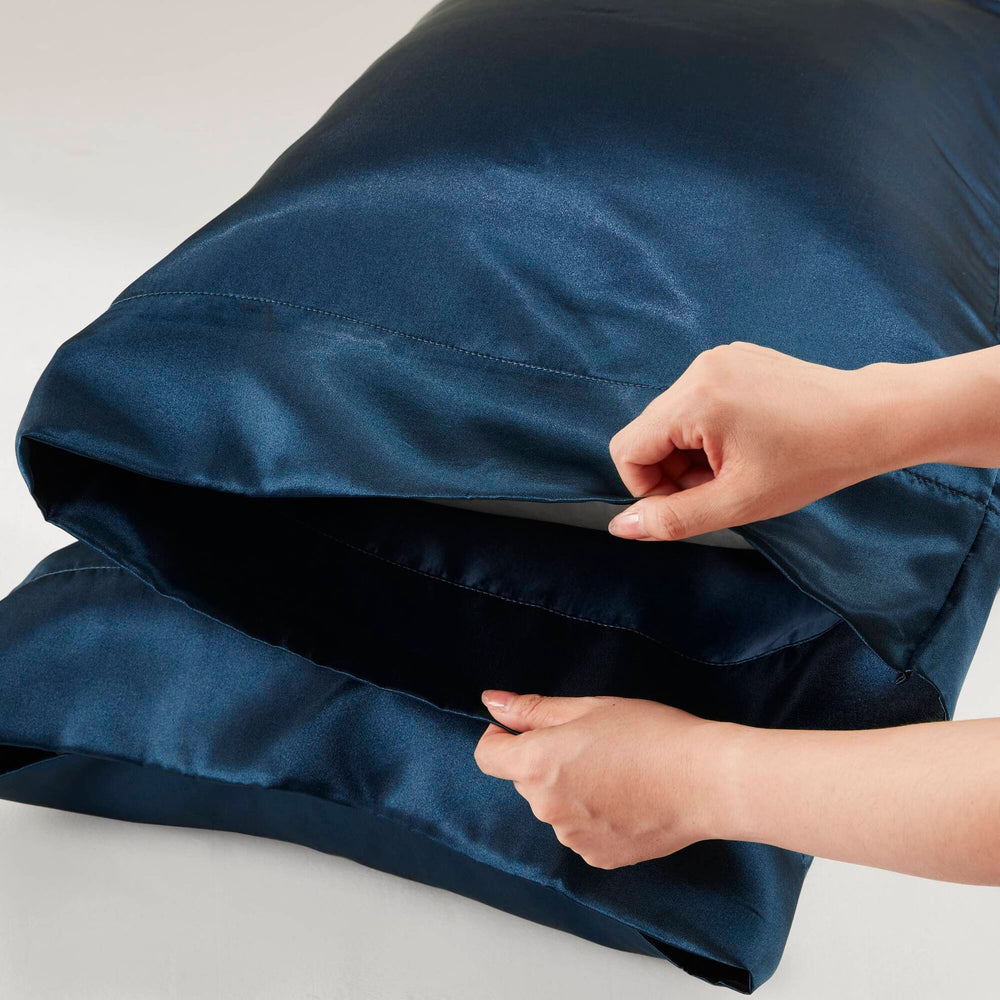 2 PCS Standard Luxury 2 PC Pillowcases Midnight Blue Media 14