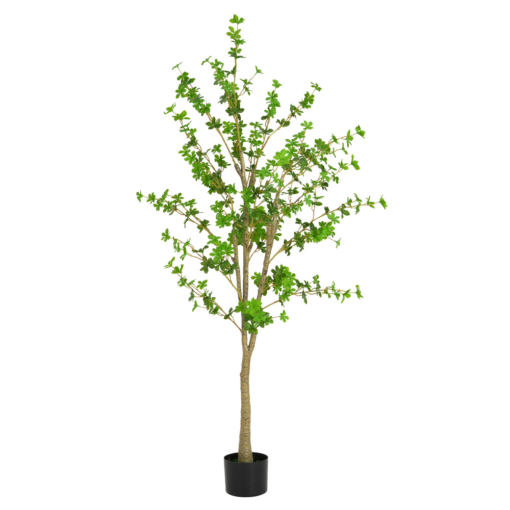 76' Artificial Enkianthus Tree with Black Plastic Pot Media 4