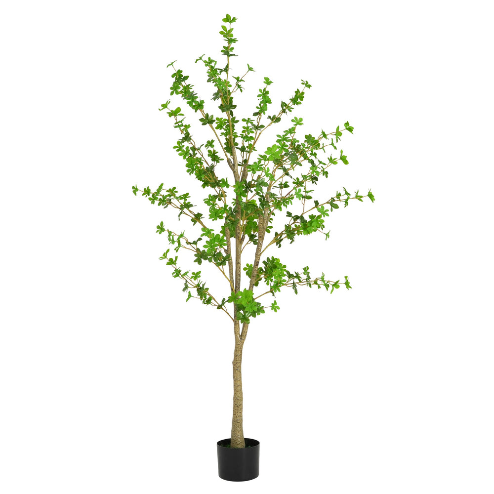 76' Artificial Enkianthus Tree with Black Plastic Pot Media 4