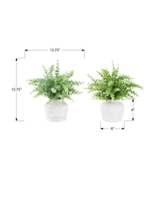Artificial Plant, Set Of 2, 16' Tall, Eucalyptus Grass, Table, White Pots, Contemporary, Modern perspective