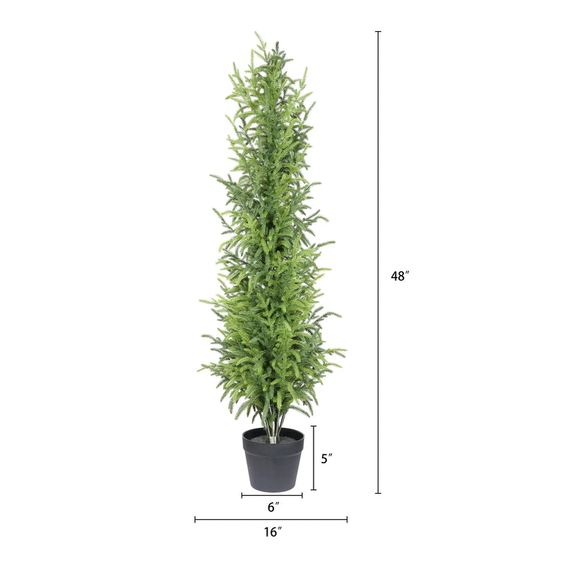 4' Artificial Real Touch Pine Tree in Black Plastic Pot, 1pc/set