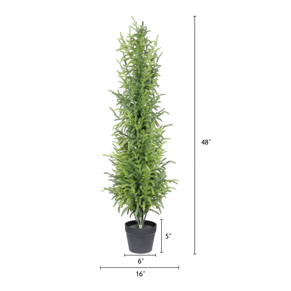 4' Artificial Real Touch Pine Tree in Black Plastic Pot, 1pc/set Media 6