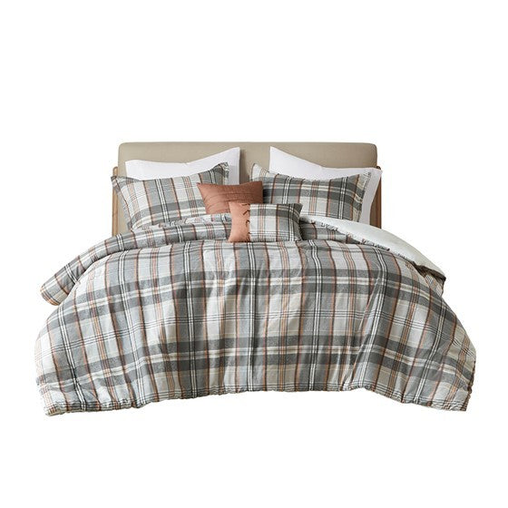 Full/Queen Plaid Comforter Set Media 2