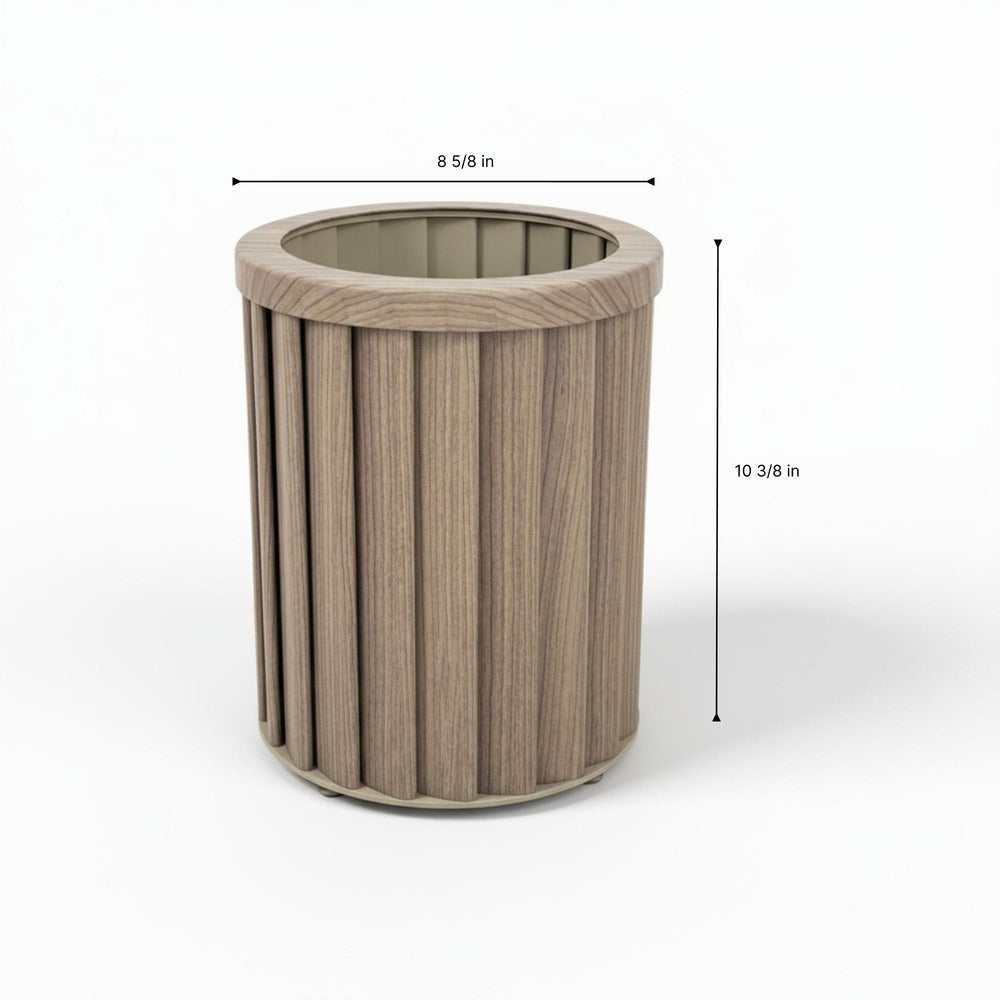 Round Strata Column Planter SM - Ash Brown Media 3